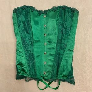 Poison Ivy green strapless costume corset Size M